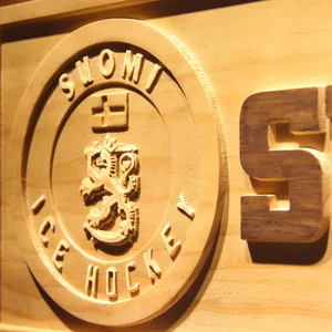 Suomi Ice Hockey Wood Sign