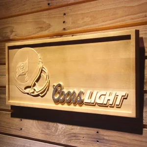 Tampa Bay Buccaneers Coors Light Helmet Wood Sign