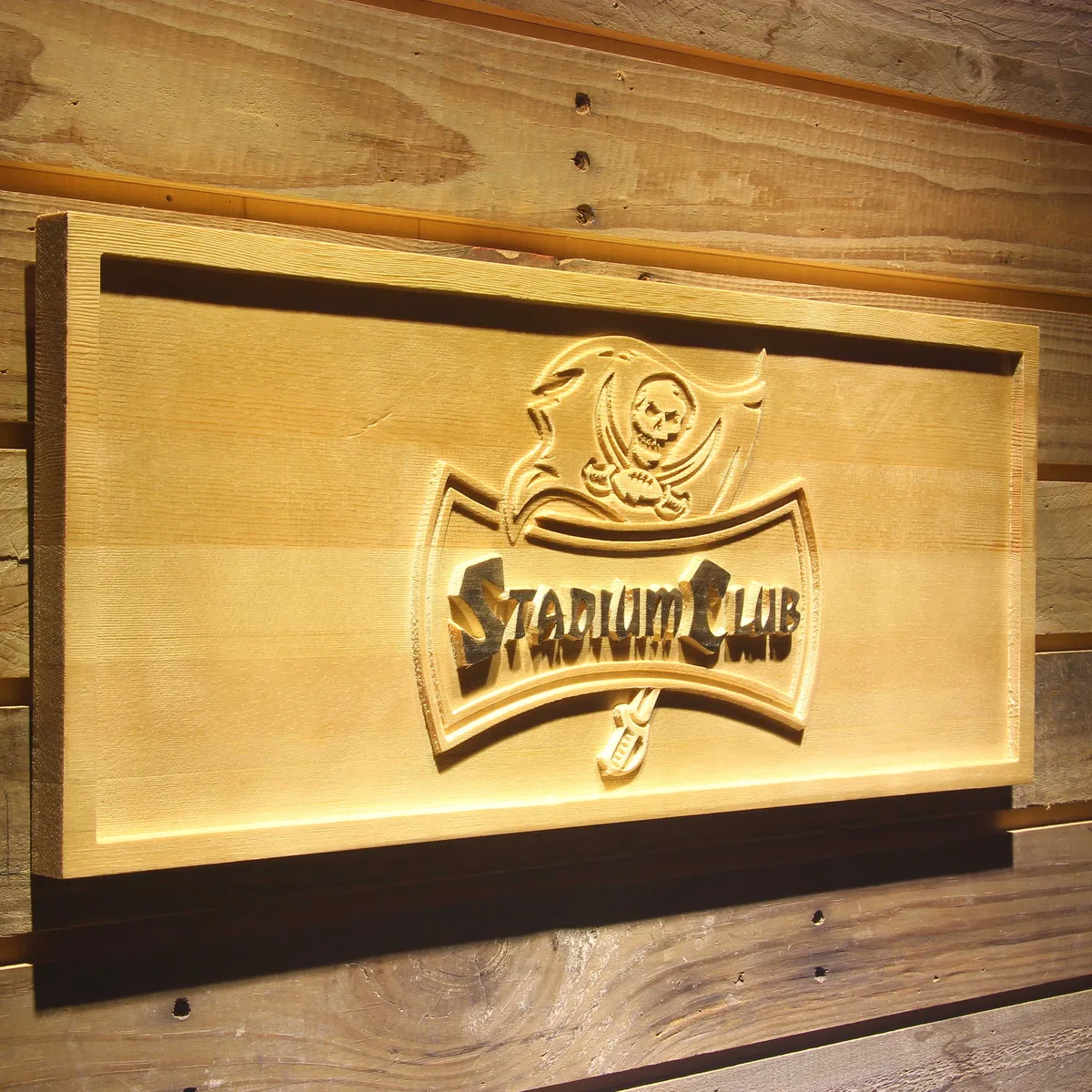 Tampa Bay Buccaneers Stadium Club Wood Sign - Legacy Edition