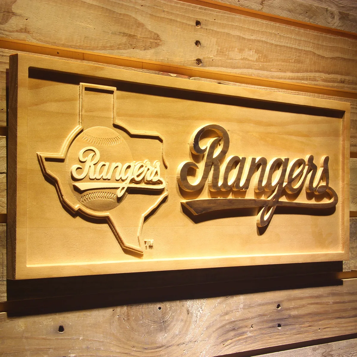 Texas Rangers 1984-1993 Wood Sign - Legacy Edition