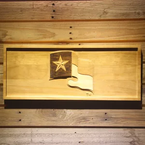 Texas Rangers Flag Wood Sign
