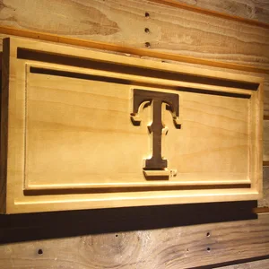 Texas Rangers T Logo Wood Sign