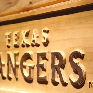 Texas Rangers Text Wood Sign