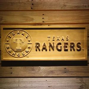 Texas Rangers Wood Sign