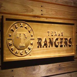 Texas Rangers Wood Sign