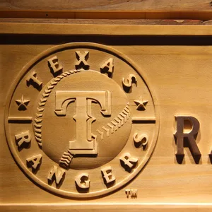 Texas Rangers Wood Sign