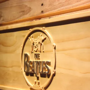 The Beatles Logo in Bass Drum Wood Sign