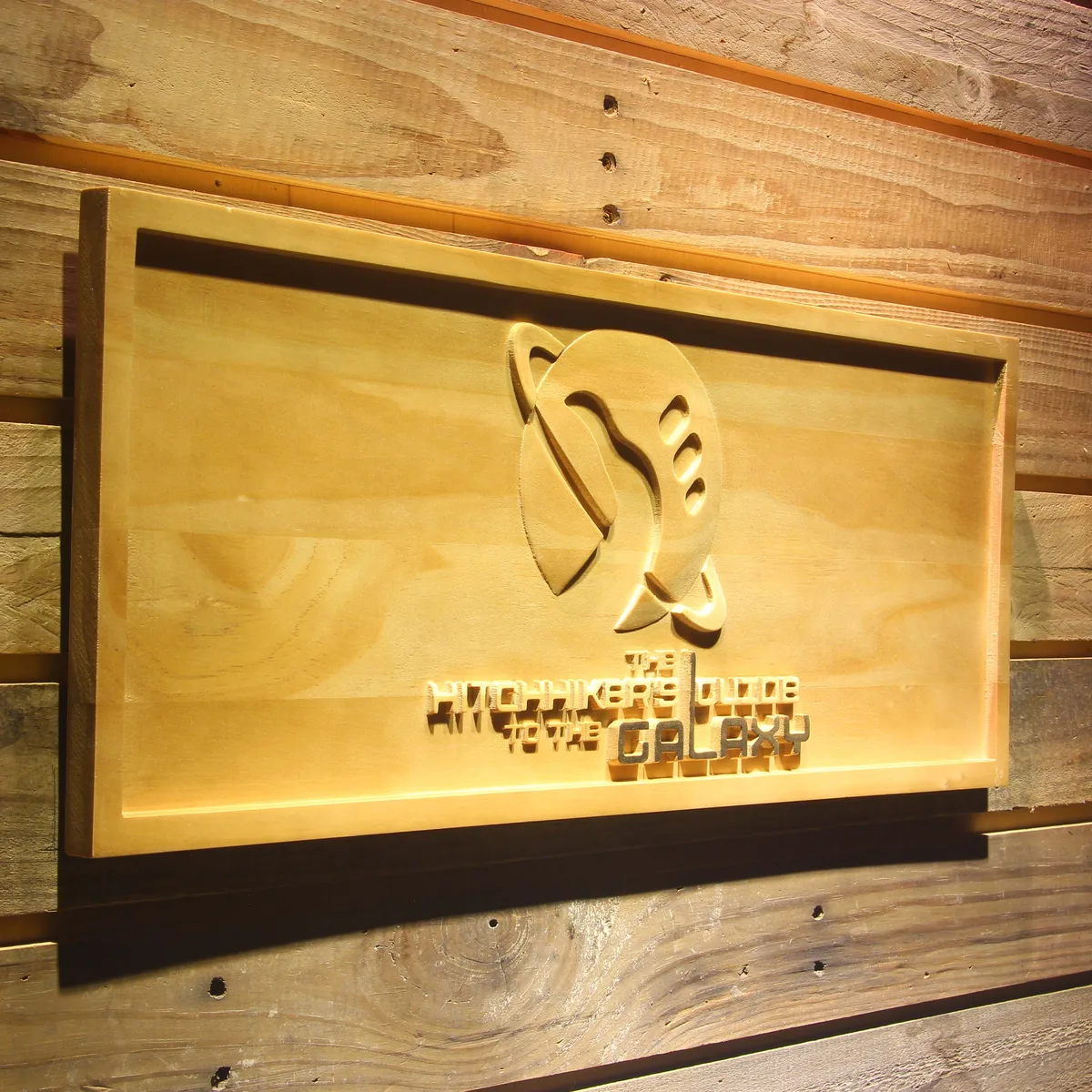 The Hitchhiker's Guide To The Galaxy Wood Sign