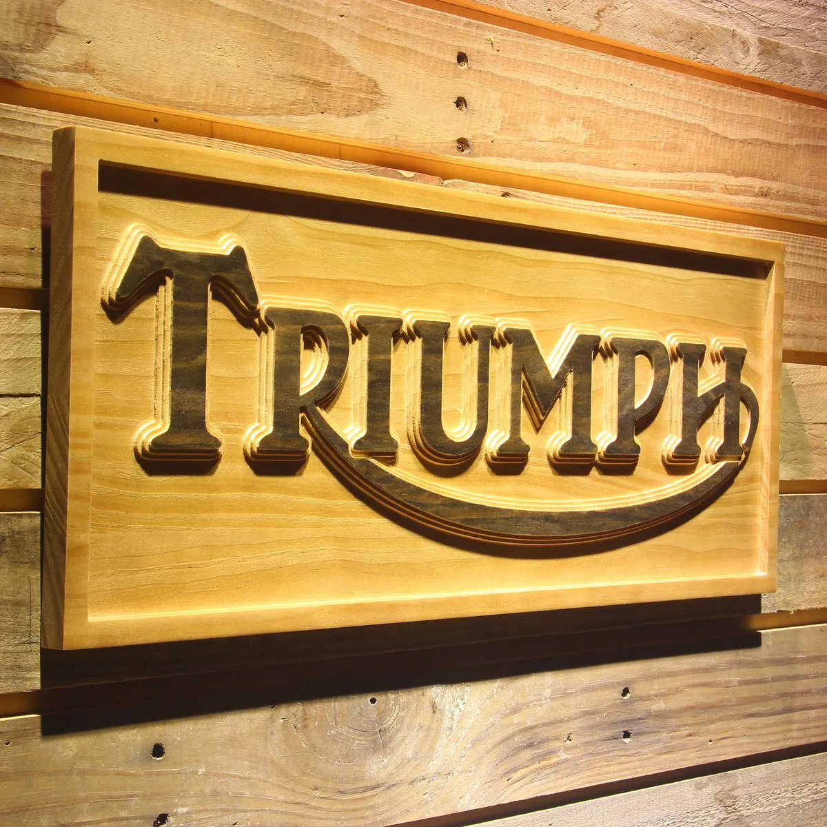 Triumph Old Logo Wood Sign