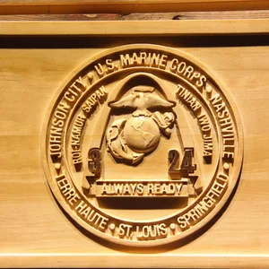 US Marine Corps 3rd Battalion 24th Marines Wood Sign