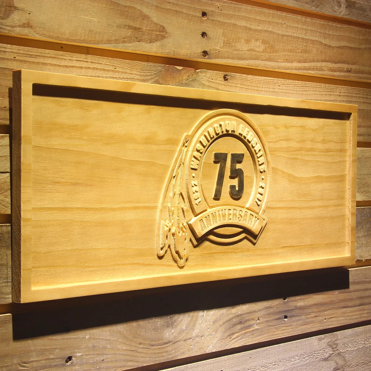 Washington Football Team 75th Anniversary Logo Wood Sign - Legacy Edition