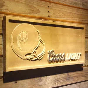 Washington Football Team Coors Light Helmet Wood Sign