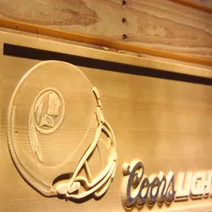 Washington Football Team Coors Light Helmet Wood Sign