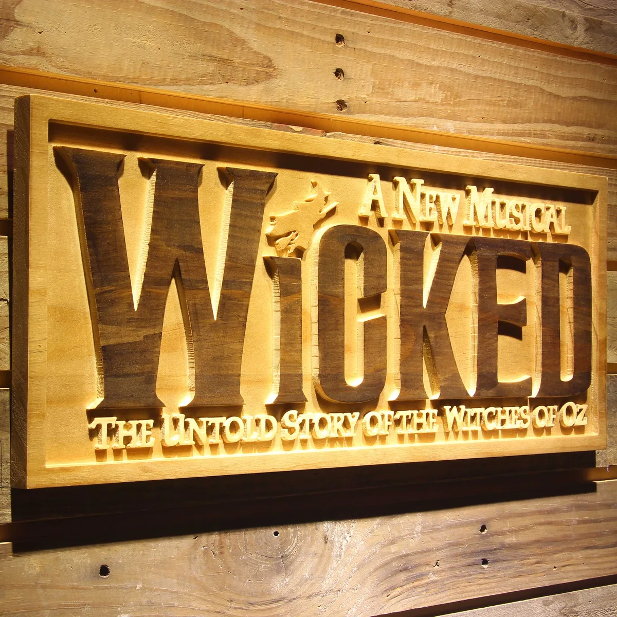 Wicked The Musical Wood Sign