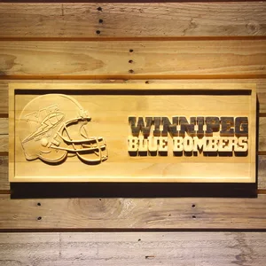 Winnipeg Blue Bombers Helmet Wood Sign - Legacy Edition