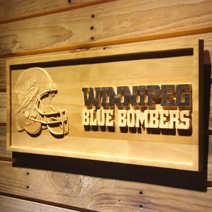 Winnipeg Blue Bombers Helmet Wood Sign - Legacy Edition