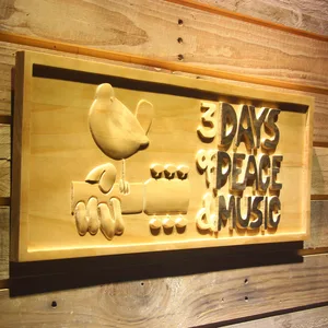 Woodstock Festival 1969 Wood Sign